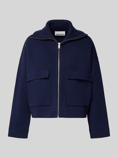 Armedangels Oversized lange jas met wol, model 'JOANIAAS' Marineblauw - 2