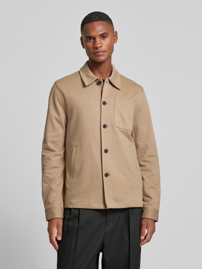 Lindbergh Hemdjacke mit Kentkragen Sand 4