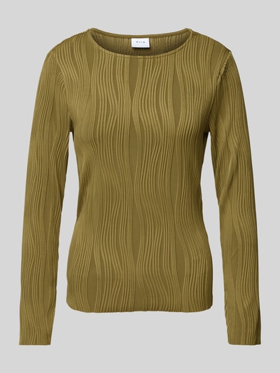 Vila Longsleeve mit Strukturmuster Modell 'NIRA' Oliv 2