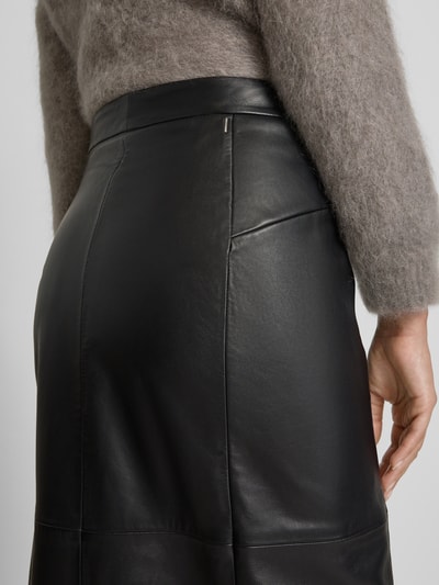 BOSS Regular fit leren rok van lamsleer Zwart - 3