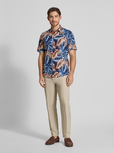 Lerros Regular fit vrijetijdsoverhemd met kentkraag Zwart - 1