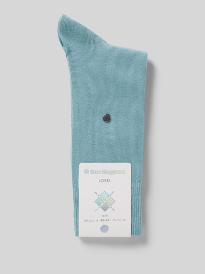 Produktfoto, Socken mit Burlington-Niete von Burlington aus Bio-Baumwolle und recyceltem Polyester, körpernahe Passform, elastisches Rippenbündchen, türkisfarben, glatte Struktur
