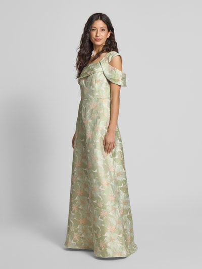 Adrianna Papell Abendkleid aus Viskose-Mix mit One-Shoulder-Träger Hellgruen 1