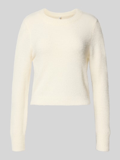 Only Regular Fit Strickpullover mit Rundhalsausschnitt Modell 'PETRA' Offwhite 2