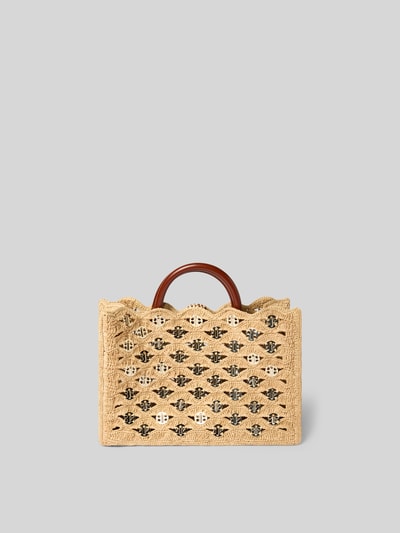 Rabanne Handtasche mit Lochstickerei Beige 4