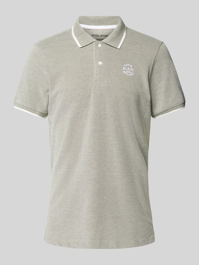 Blend Poloshirt met labelstitching Olijfgroen - 2