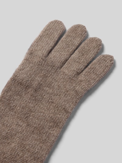 Produktfoto, Handschuhe aus reinem Kaschmir von FRAAS, beige meliert, gerippte Abschlüsse, Label-Detail, weiche Textur, Damen Handschuhe