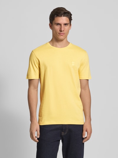BOSS Orange Regular fit T-shirt van puur katoen, model 'TALES' Geel - 4