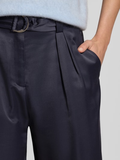 s.Oliver BLACK LABEL Spodnie z zakładkami w pasie o kroju relaxed fit z Mieszanka wiskozy Granatowy 3