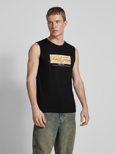 Jack & Jones Tanktop mit Label-Print Modell 'SPLIT' Black 4