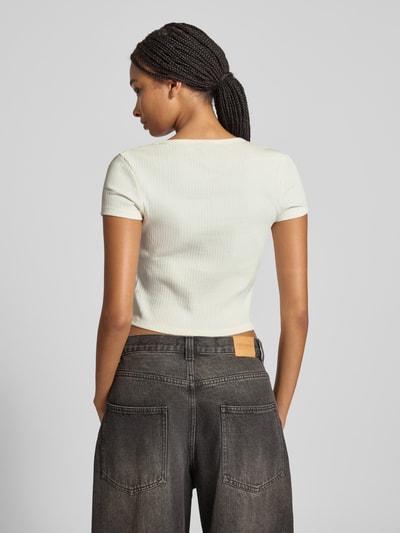 Review T-shirt z okrągłym dekoltem Biały 5