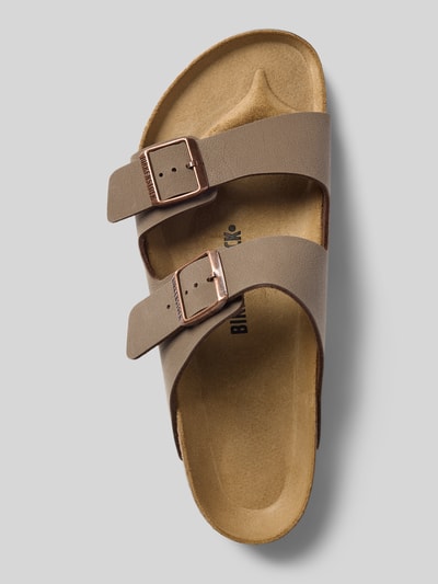 Birkenstock Slides aus echtem Leder mit breiten Riemen Modell 'ARIZONA' Dunkelbraun 3