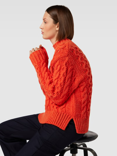 Esprit Strickpullover mit Zopfmuster Orange 3