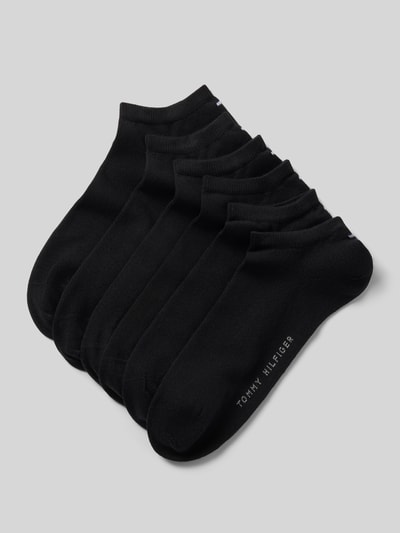 Produktfoto, Socken aus Baumwoll-Mix im 6er-Pack von Tommy Hilfiger in Schwarz, dezentes Logo, glatte Struktur, Herren Socken von Tommy Hilfiger