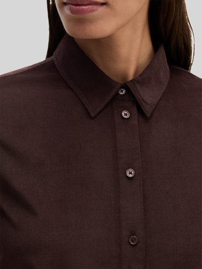 Marc O'Polo Regular Fit Langarm Bluse aus Lyocell-Baumwoll-Mix Dunkelrot 3