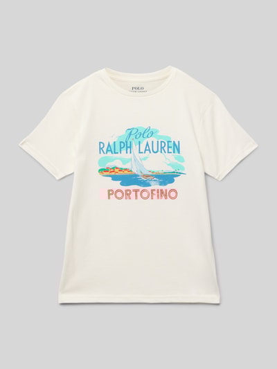 Polo Ralph Lauren Teens T-shirt z nadrukiem z logo Złamany biały 1