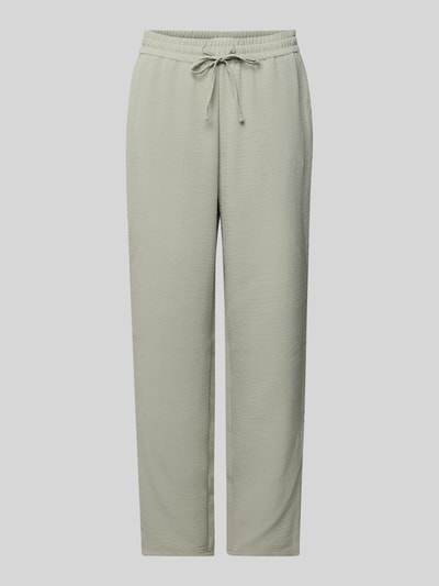 Produktfoto, Jogpants mit elastischem Bund und Eingrifftaschen von Christian Berg Woman in hellem Beige, glatte Textur, Slim Fit, Kordelzug, französische Eingrifftaschen, Bundweite bei Größe 36: 38 cm, Innenbeinlänge bei Größe 36: 72 cm