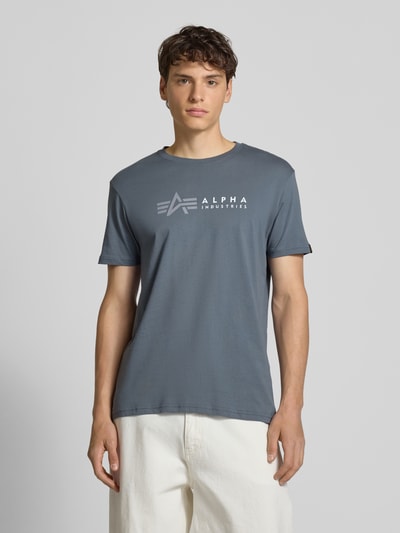 Alpha Industries T-Shirt mit Label-Print Hellblau 4