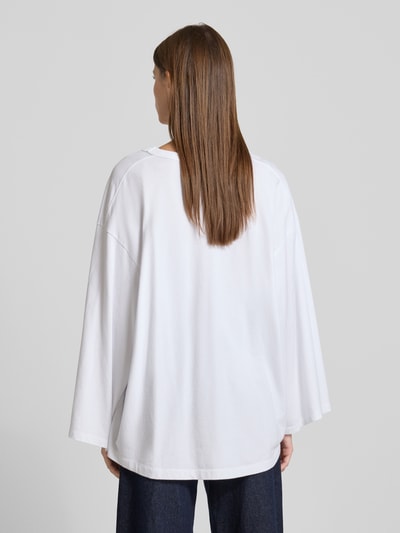 American Vintage Oversized Longsleeeve mit Rundhalsausschnitt Modell 'FIZVALLEY' Weiss 5