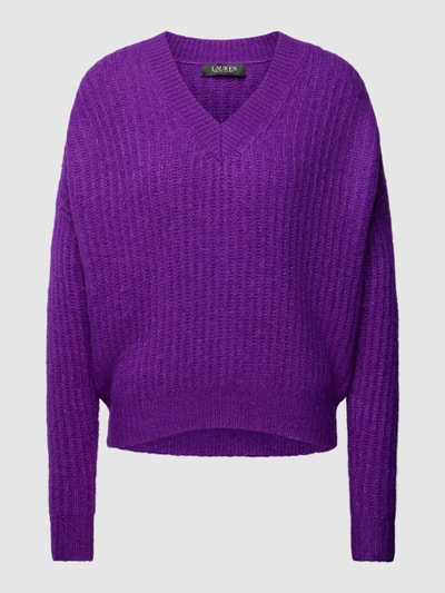 Lauren Ralph Lauren Gebreide pullover met V-hals, model 'STANIMIR' Paars - 2