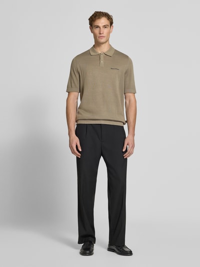 Marc O'Polo Regular Fit Poloshirt aus reiner Baumwolle - Marc O'Polo × DFB Travel Collection Taupe 1