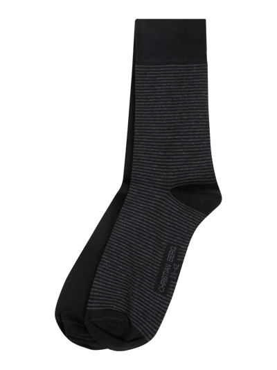 Christian Berg Men Socken mit Label-Detail im 2er-Pack Anthrazit 1