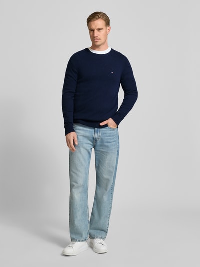 Tommy Hilfiger Regular Fit Strickpullover aus feinster Wolle  Marine 1