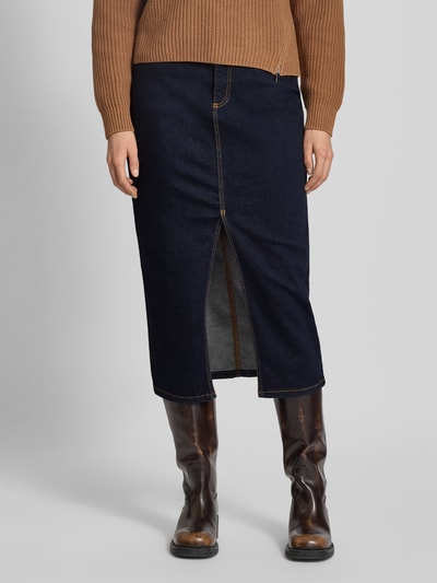 Stefanel Jeansrock mit Gehschlitz Modell 'GONNA LUNGA DENIM' Jeansblau 4