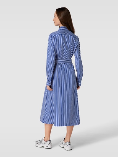 Polo Ralph Lauren Hemdblusenkleid mit Streifenmuster Modell 'ASHTN' Blau 5