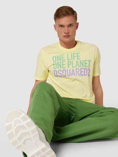 Dsquared2 T-Shirt mit Label-Print Hellgelb 3