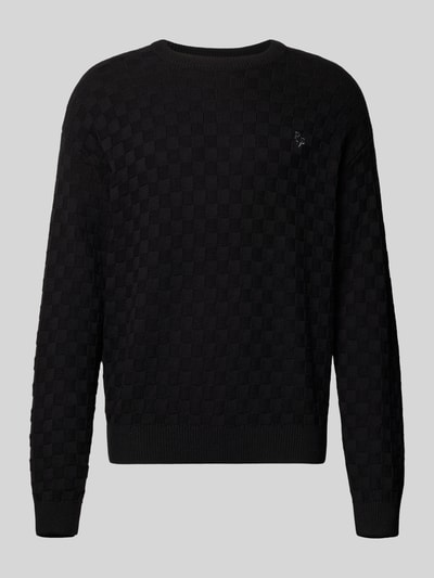 REVIEW Regular fit pullover in gebreide look Zwart - 2