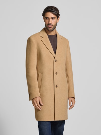 BOSS Slim Fit Funktionsmantel aus Woll-Mix Modell 'HYDE' Camel 4