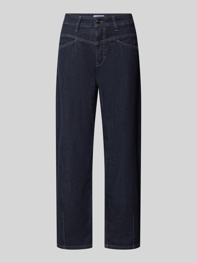 Produktfoto, Barrel Fit Jeans aus Baumwoll-Mix Modell 'ELIN' van CAMBIO in donkerblauw met zichtbare stiksels, Dames jeans
