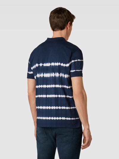 Esprit Koszulka polo ze wzorem w paski i efektem batiku Granatowy 5