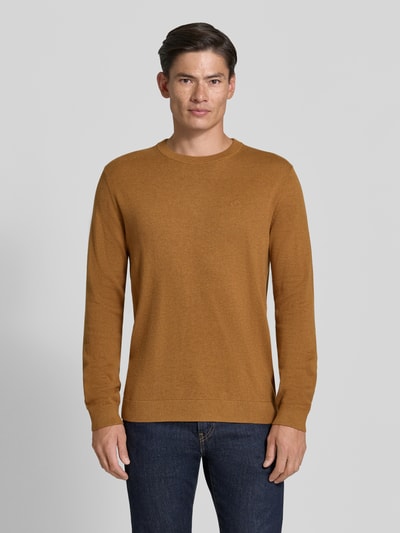 Tom Tailor Regular Fit Pullover aus reiner Baumwolle Camel 4