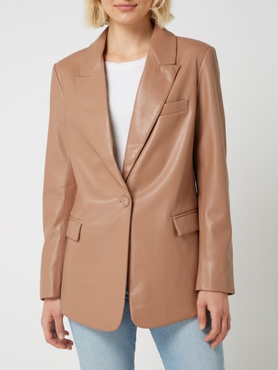 Review Lange blazer in leerlook Taupe - 4