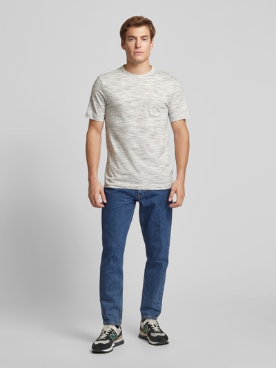 Tom Tailor Regular Fit T-Shirt aus Baumwoll-Mix mit Brusttasche Hellgrau 1