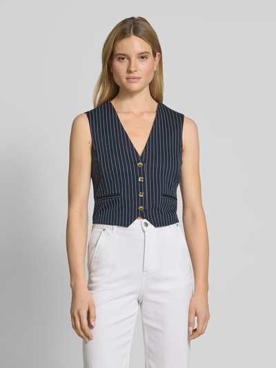 ICHI Gilet met V-hals, model 'KATE' Marineblauw - 4