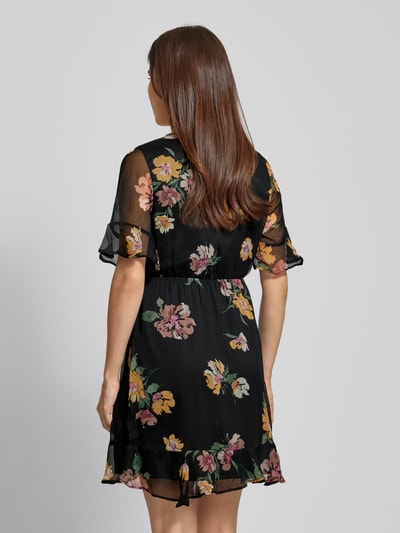 Vero Moda Mini-jurk met all-over motief, model 'SMILLA' Zwart - 5