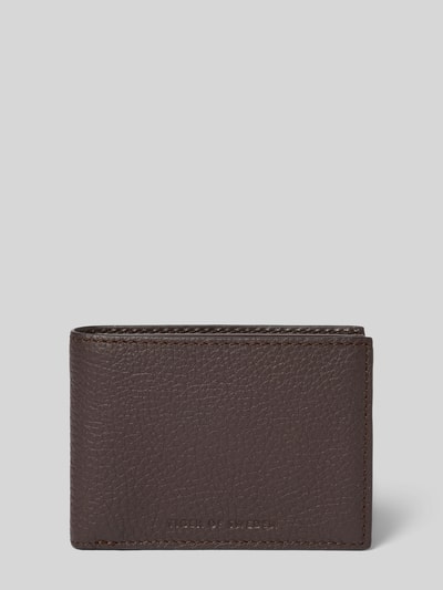 Tiger Of Sweden Lederportemonnaie mit Label-Prägung Modell 'WALD' Dunkelbraun 1