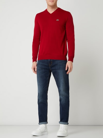 Lacoste Pullover van wolmix  Bordeaux - 1