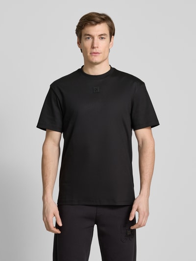 HUGO T-shirt met labelbadge, model 'Dalile' Zwart - 4