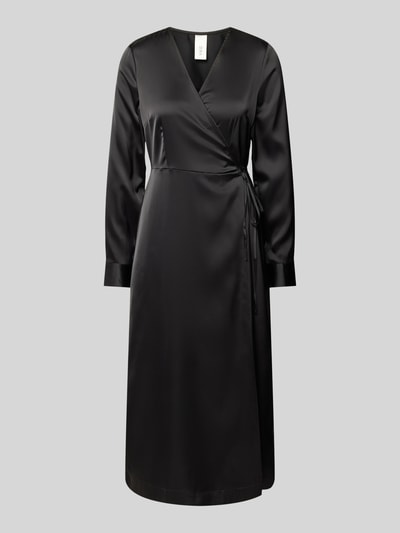 YAS Midi-jurk in wikkellook, model 'PELLA' Zwart - 2