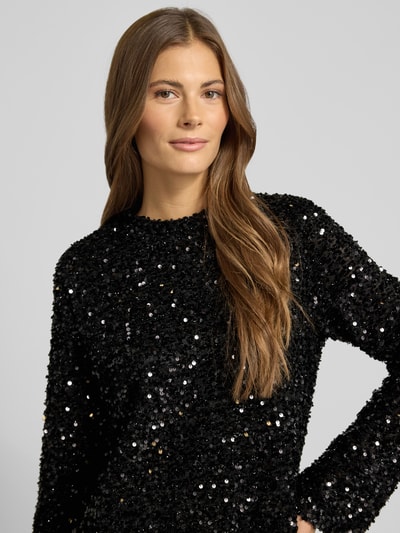 Jake*s Collection Knielanges Kleid mit Paillettenbesatz Black 3