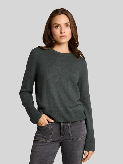 Tom Tailor Pullover aus Kaschmir mit Rippabschlüssen Dunkelgruen 4