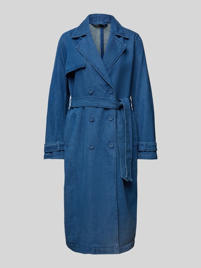 Vila Jeanstrenchcoat mit Bindegürtel Modell 'CI' Jeansblau 2