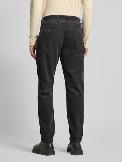 Marc O'Polo Tapered fit corduroy broek van puur katoen, model 'OSBY PLEATS' Antraciet - 5