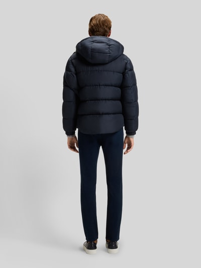 BOSS Regular fit gewatteerd jack met opstaande kraag met drukknopen Marineblauw - 5