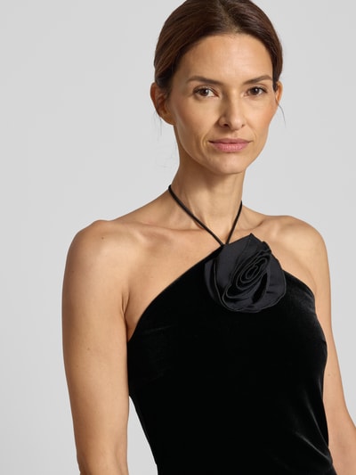 YAS Cocktailkleid mit floraler Applikation Modell 'ROSETTA STRAP' Black 3
