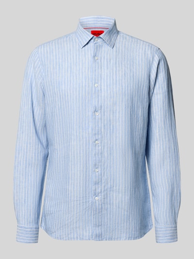 HUGO Modern Fit Freizeithemd aus reinem Leinen Modell 'VALERIO' Hellblau 2